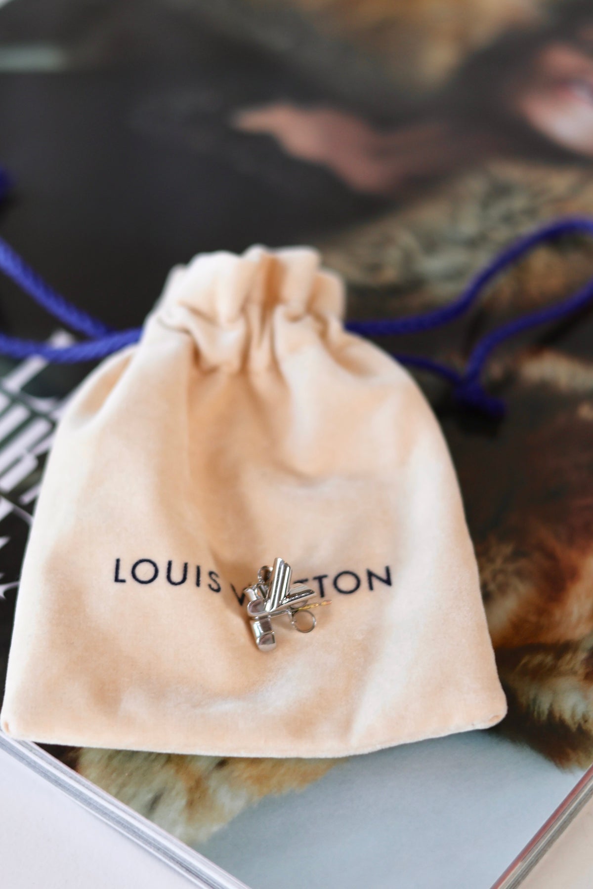 Louis Vuitton V Silver Earrings