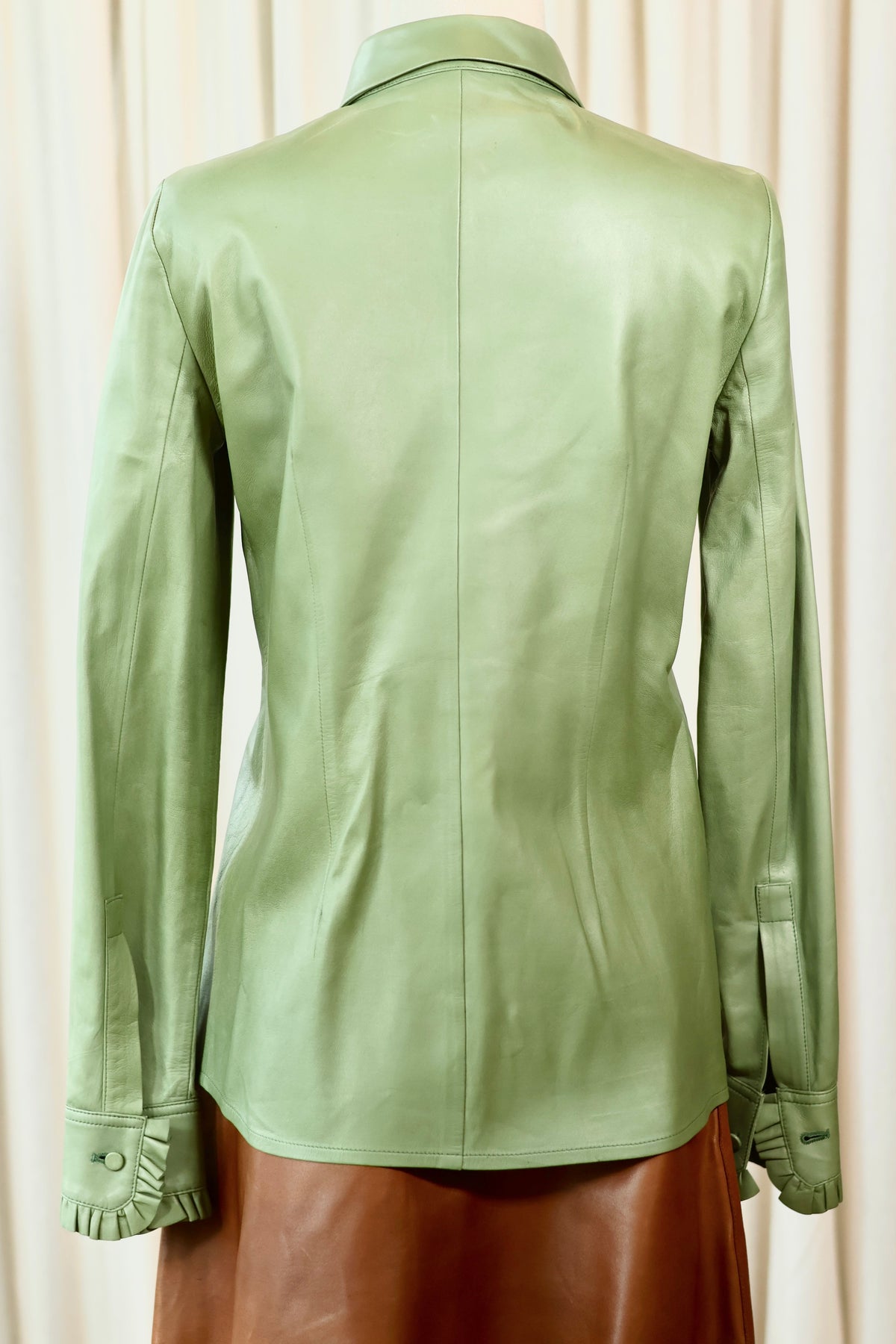 Gucci Leather Blouse Green
