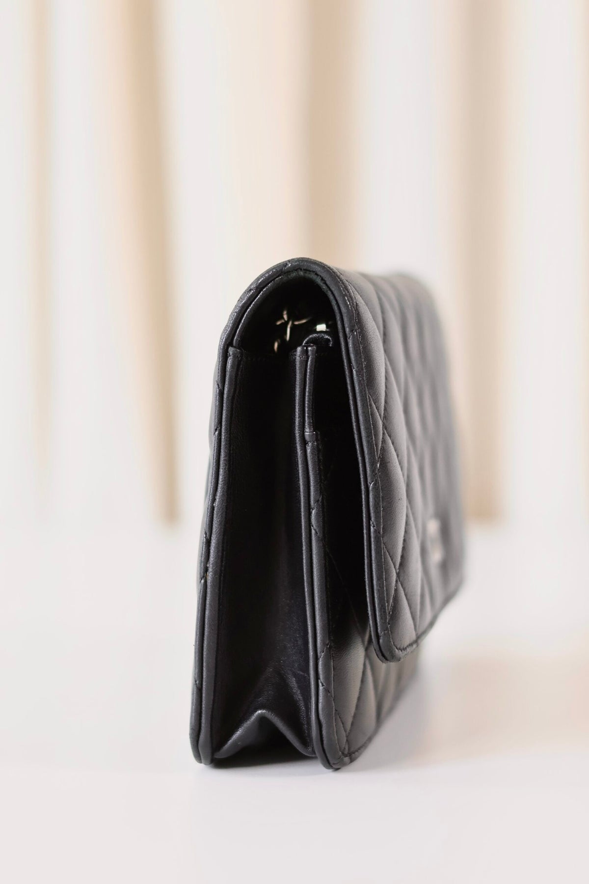 Chanel black wallet on chain