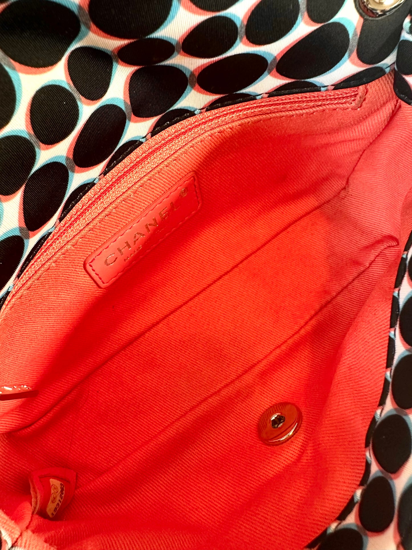 Chanel single flap bag polka dot