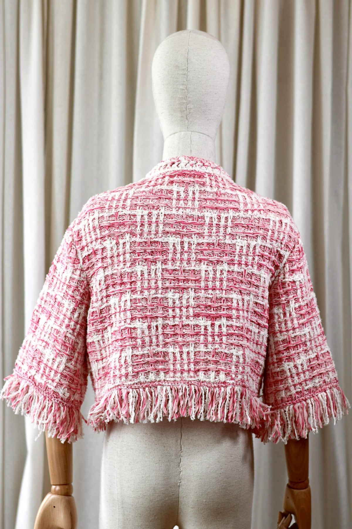Chanel pink white tweed jacket