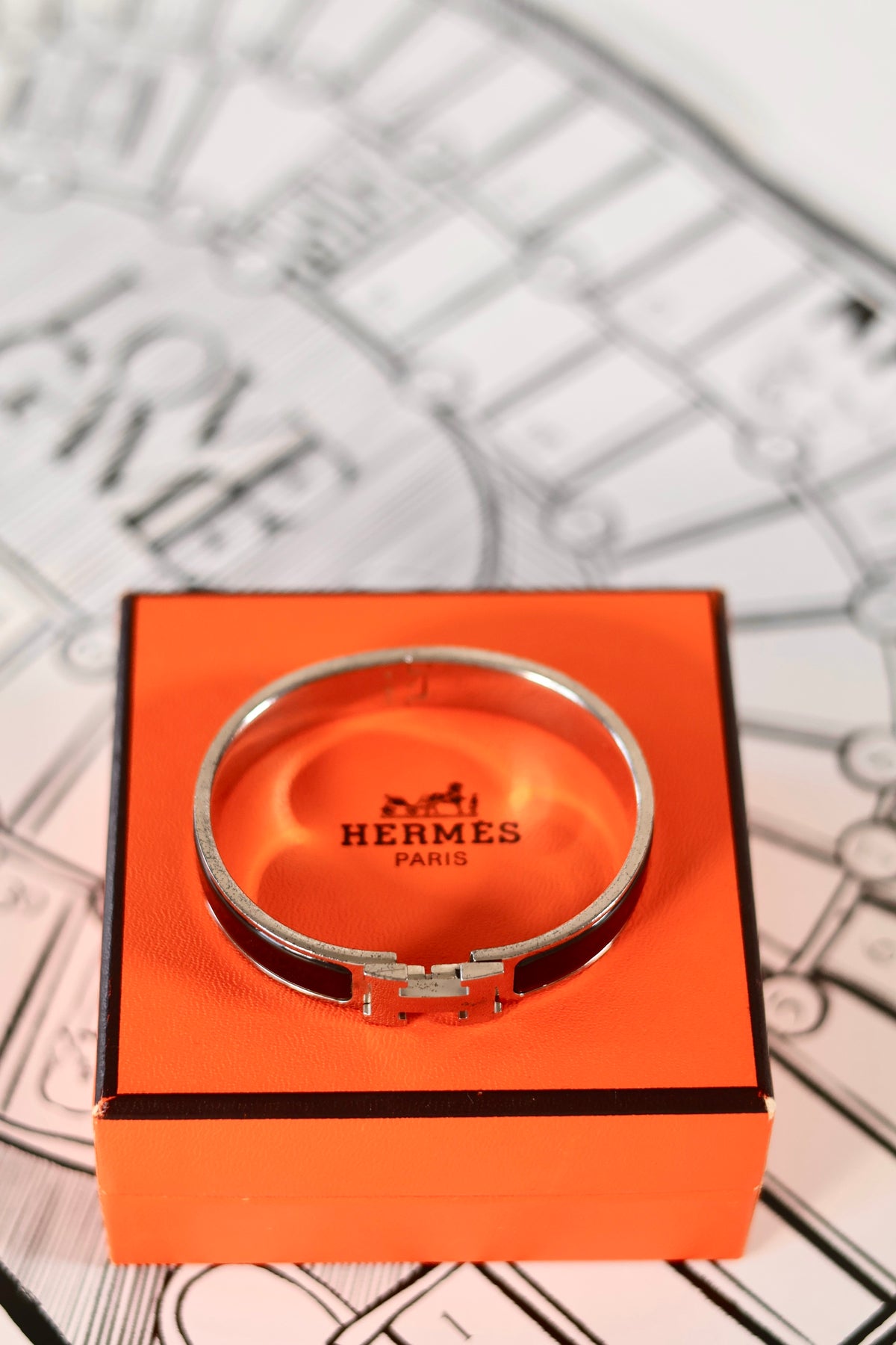 Hermes Clic Clac Bracelet Black