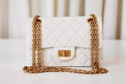 Chanel Reissue 2.55 mini flap bag white