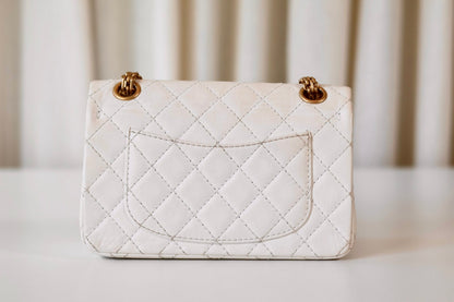 Chanel Reissue 2.55 mini flap bag white