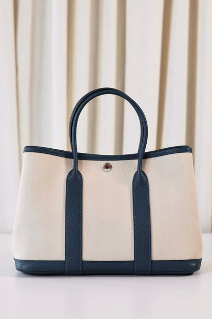 Hermes Garden Party 30 Toile creme / cuir veau