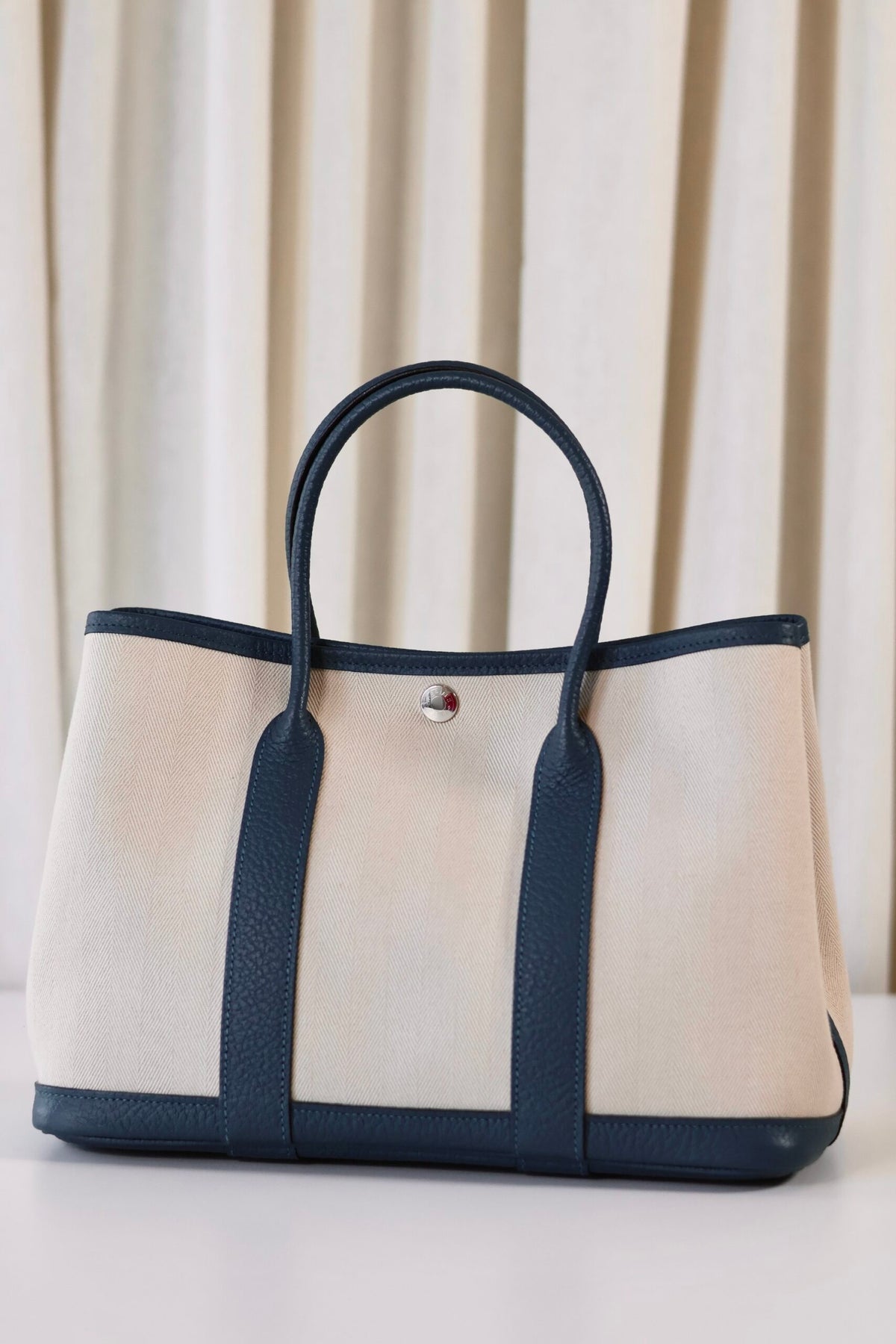 Hermes Garden Party 30 Toile creme / cuir veau
