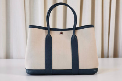 Hermes Garden Party 30 Toile creme / cuir veau