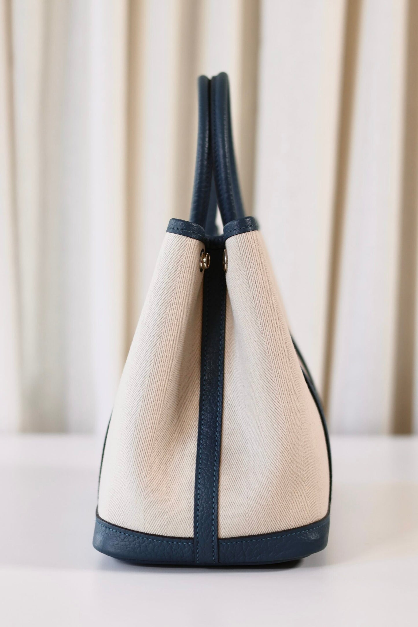 Hermes Garden Party 30 Toile creme / cuir veau