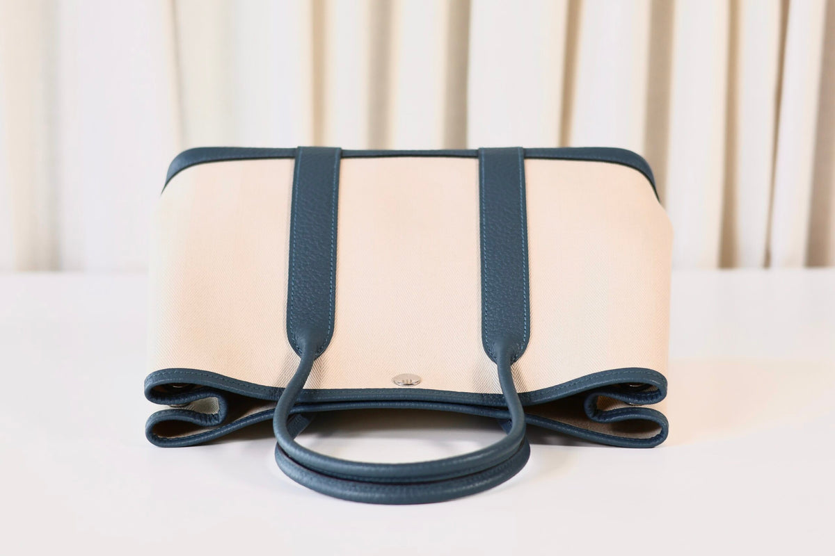 Hermes Garden Party 30 Toile creme / cuir veau