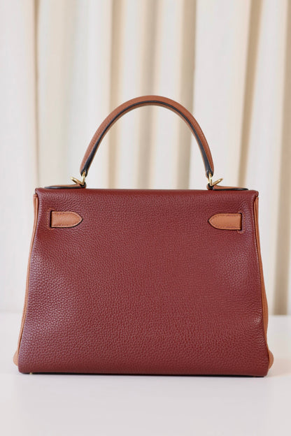 Hermes Kelly 28 Rouge H & Gold
