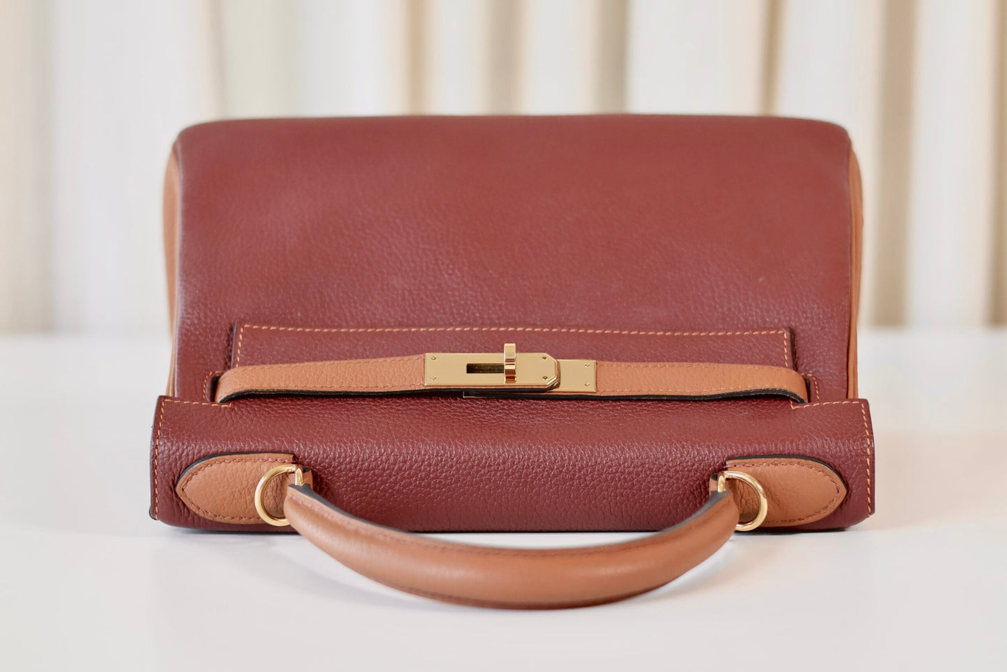 Hermes Kelly 28 Rouge H & Gold