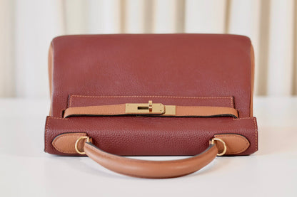 Hermes Kelly 28 Rouge H & Gold