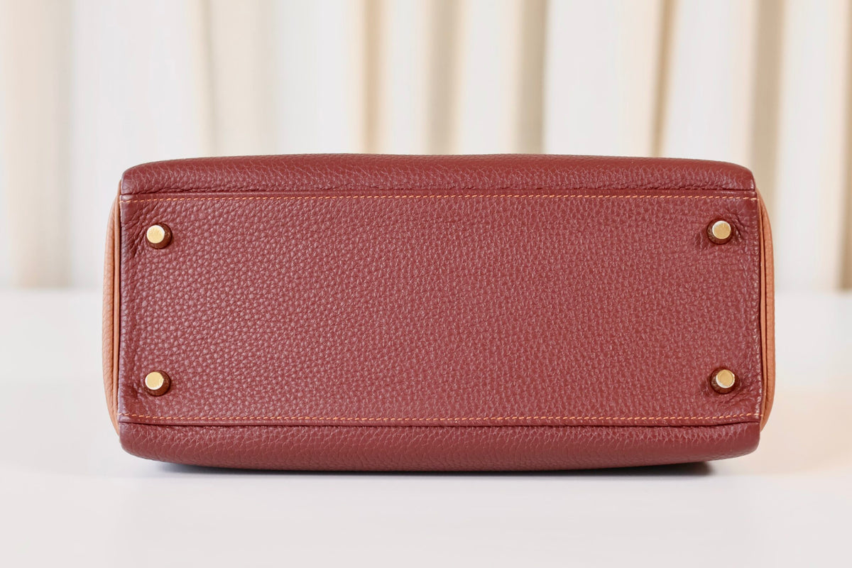 Hermes Kelly 28 Rouge H & Gold