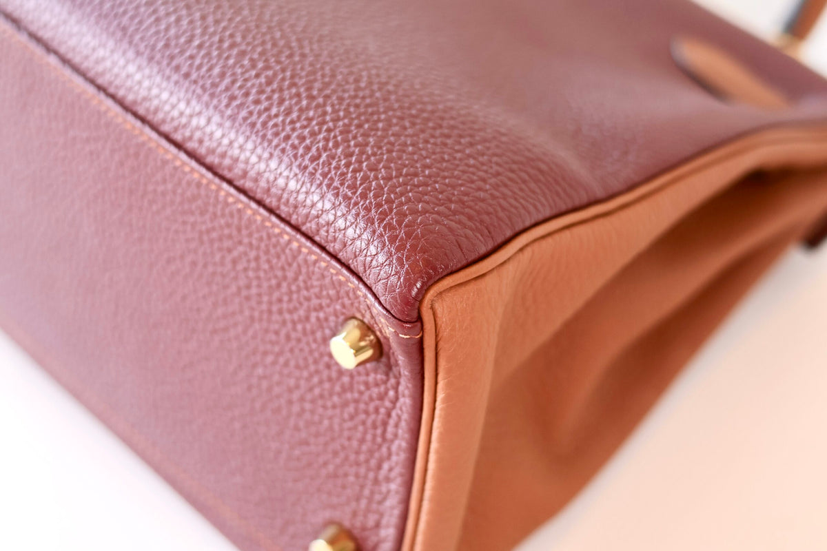 Hermes Kelly 28 Rouge H & Gold