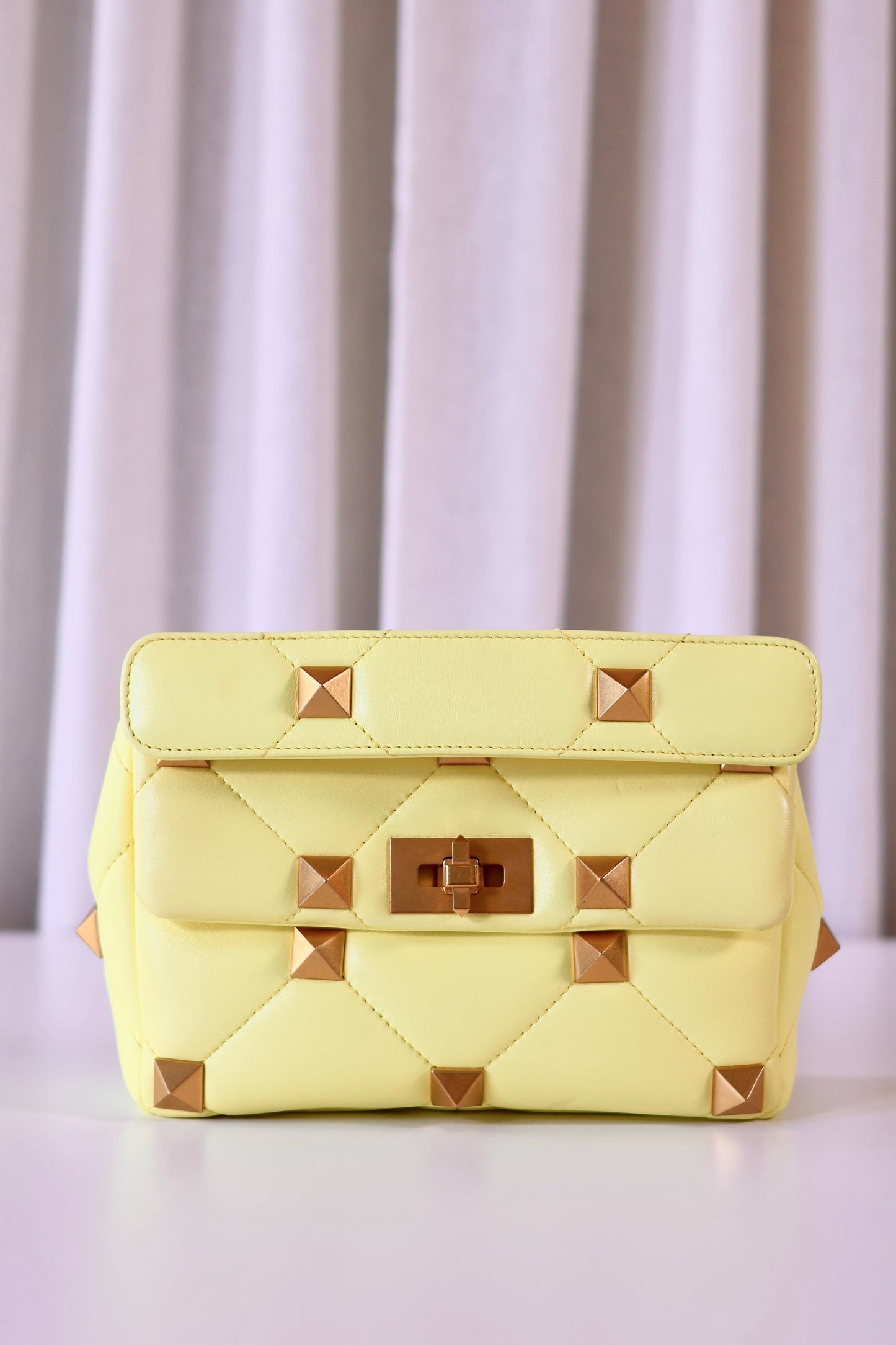 Valentino yellow Stud Roman bag