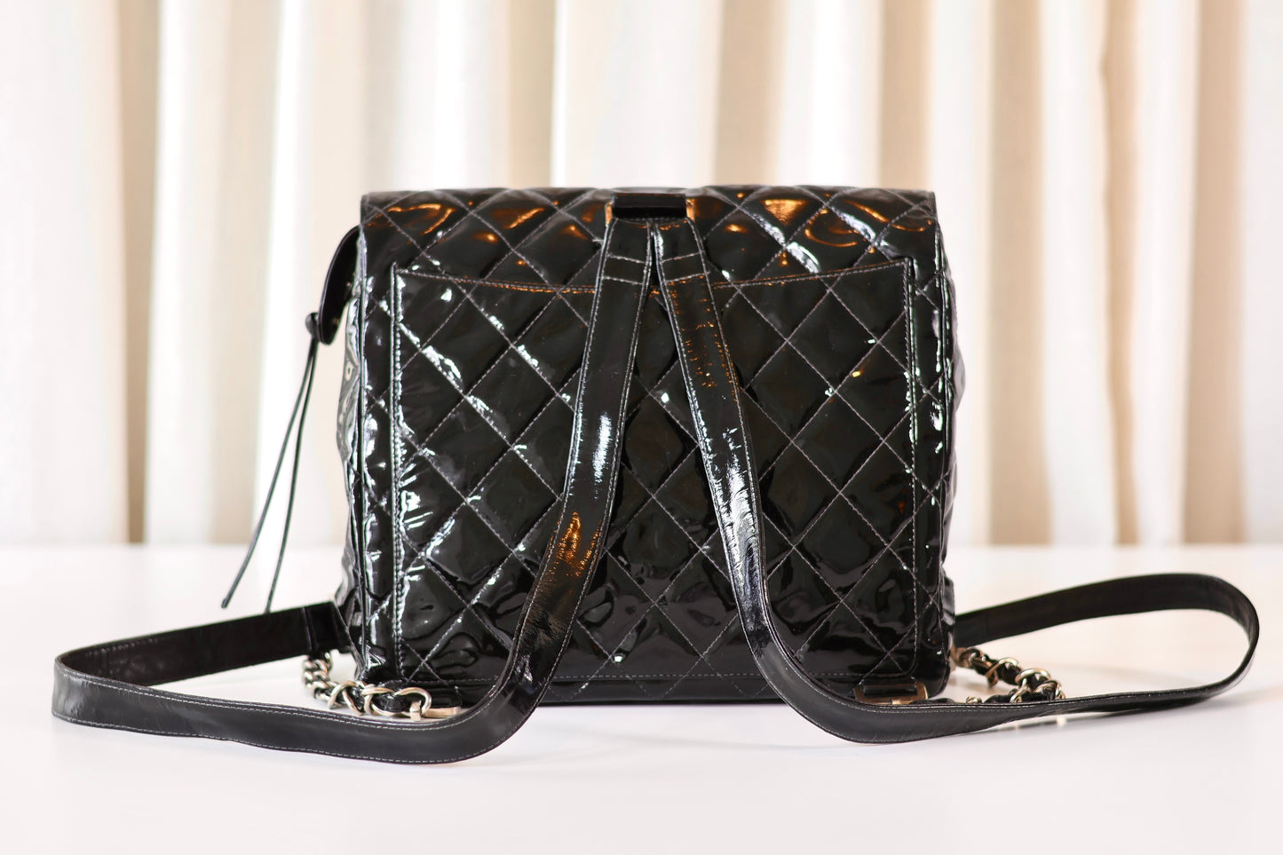 Chanel patent backpack
