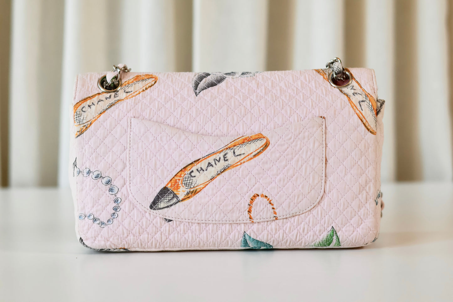 Chanel fabric single flap bag