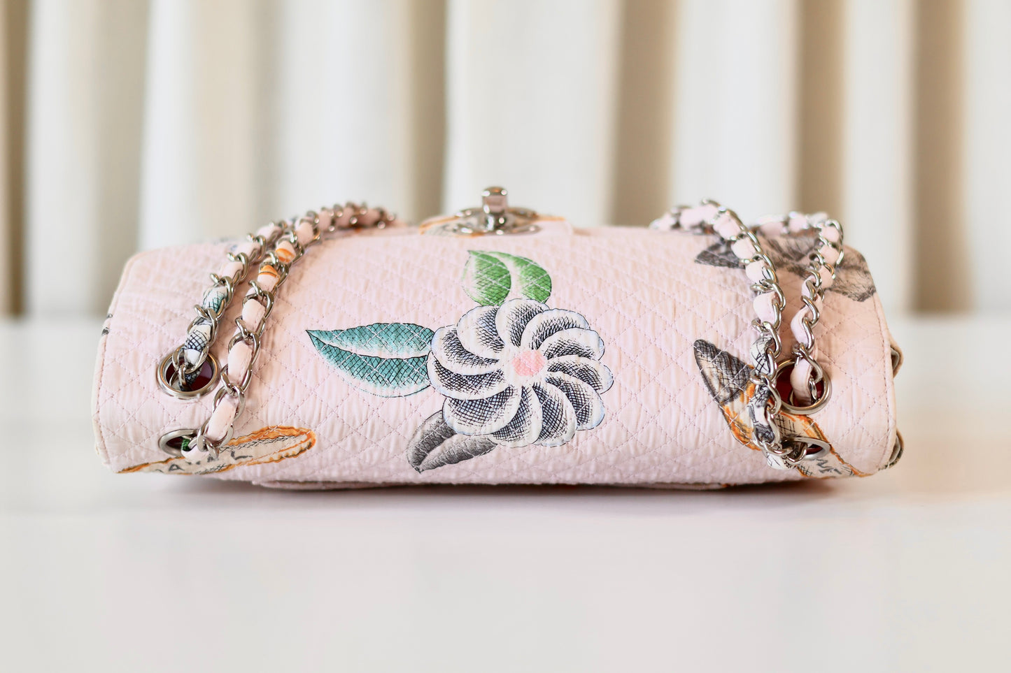 Chanel fabric single flap bag