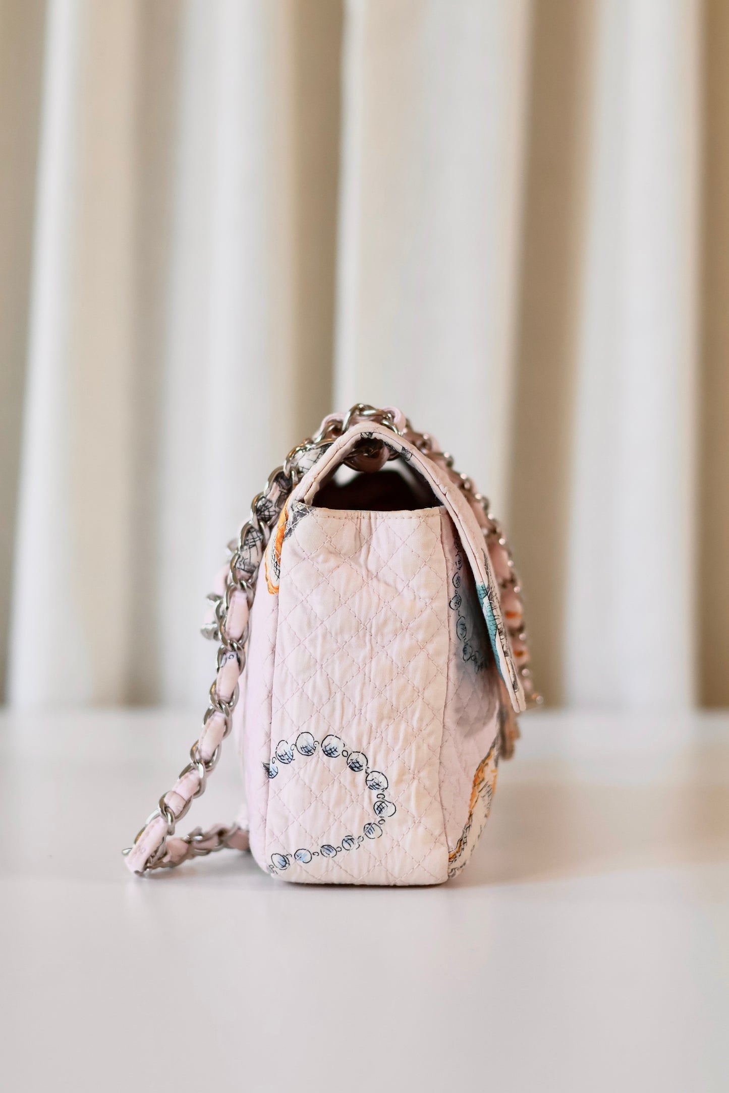 Chanel fabric single flap bag
