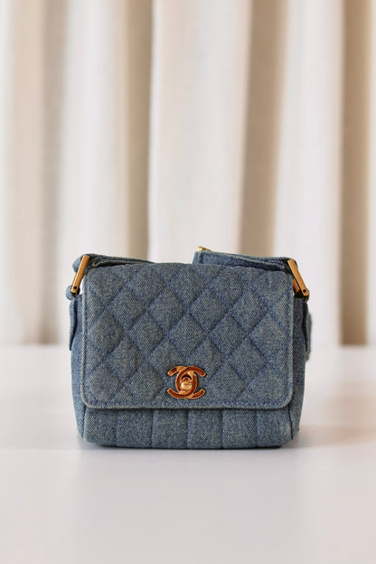 Rare Chanel denim shoulder bag