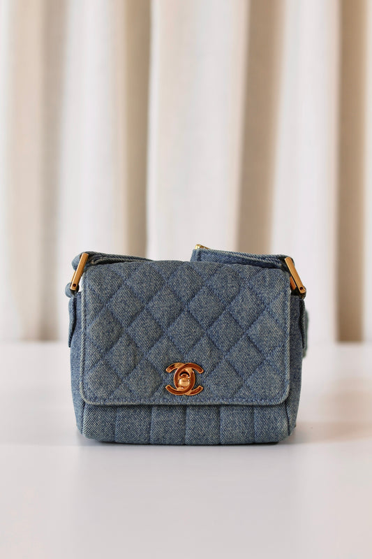 Rare Chanel denim shoulder bag