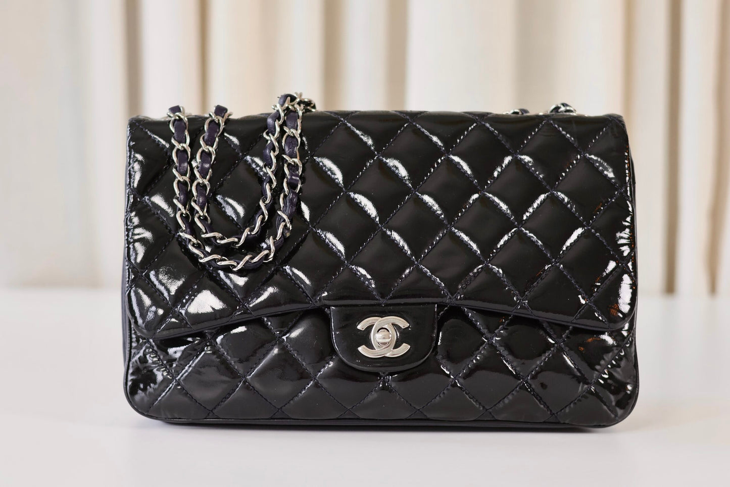 Chanel patent single flap bag