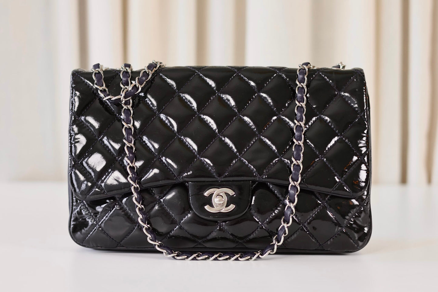 Chanel patent single flap bag