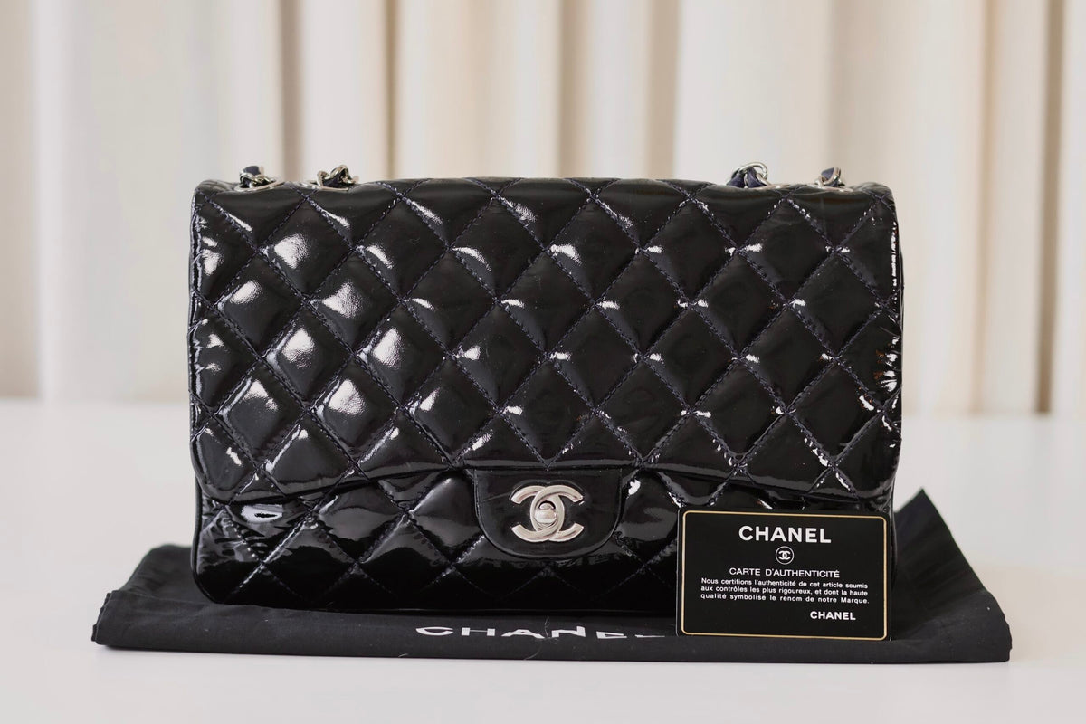 Chanel patent single flap bag