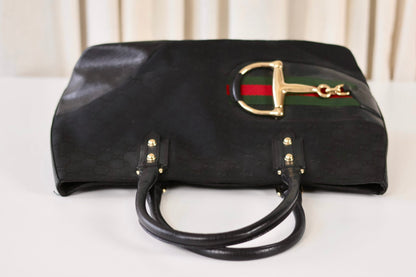 Gucci black horsebit handbag