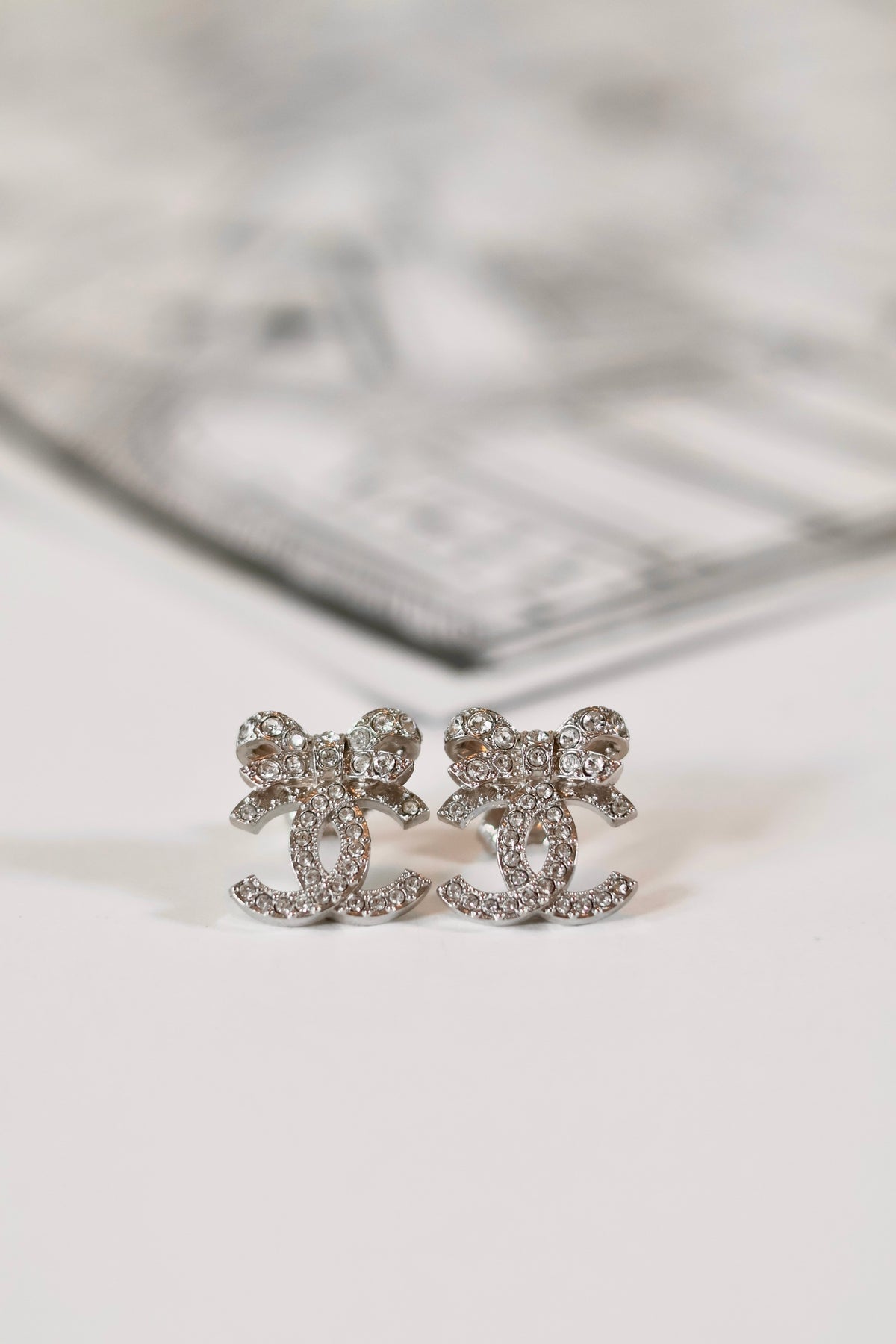 Chanel CC Bow Earrings