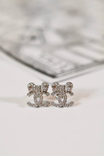 Chanel CC Bow Earrings