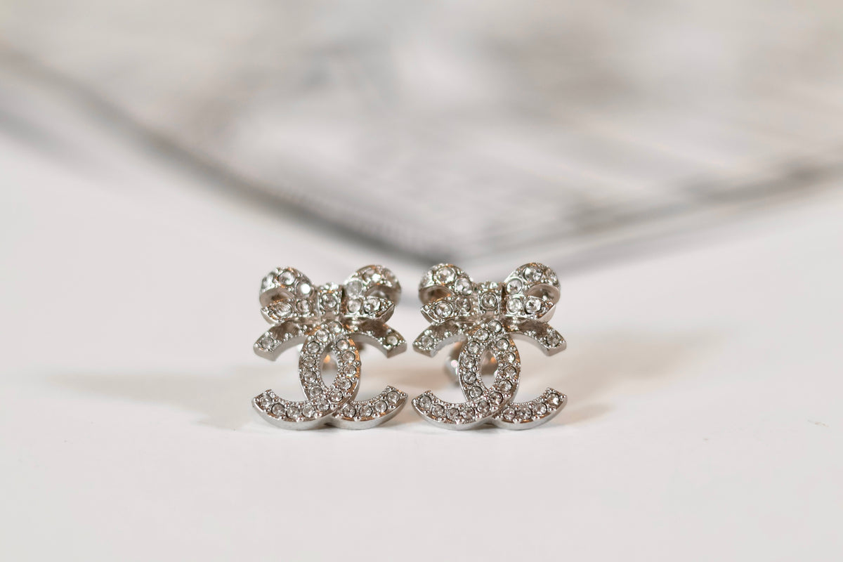 Chanel CC Bow Earrings