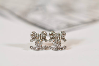 Chanel CC Bow Earrings