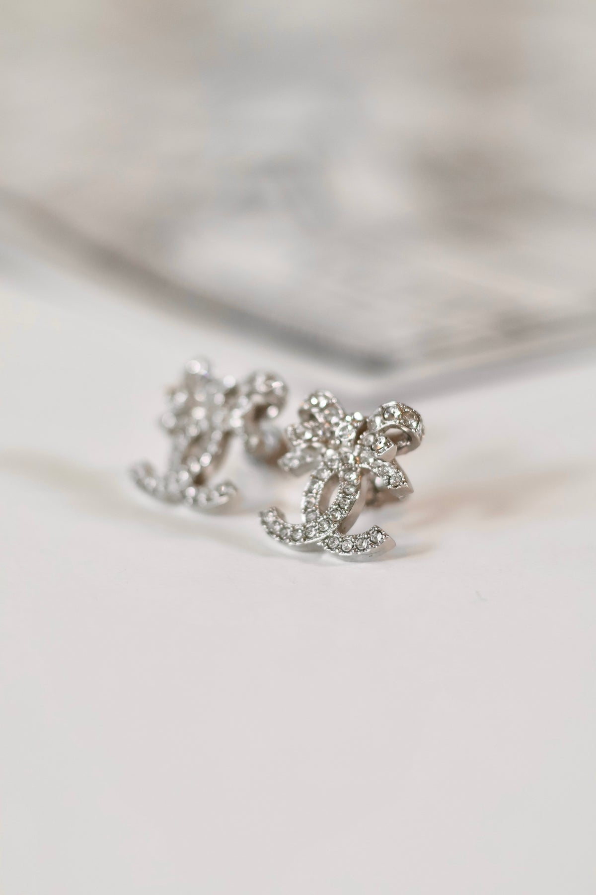 Chanel CC Bow Earrings