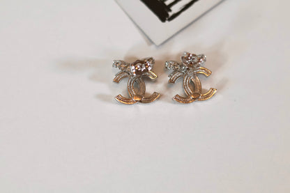 Chanel CC Bow Earrings