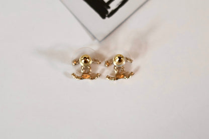 Chanel CC Stud Diamond Earrings