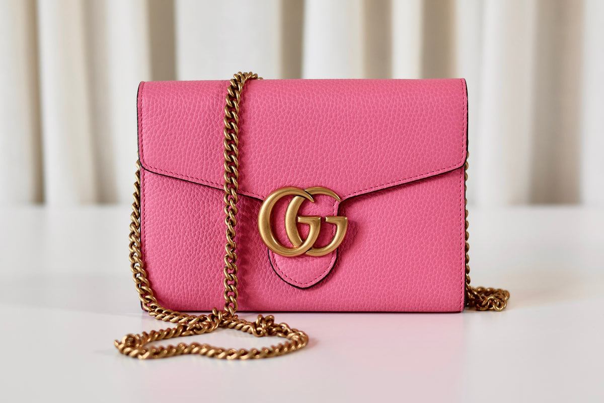 Gucci Marmont Wallet On Chain Pink