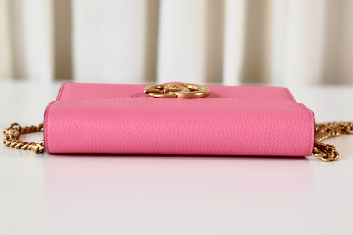 Gucci Marmont Wallet On Chain Pink