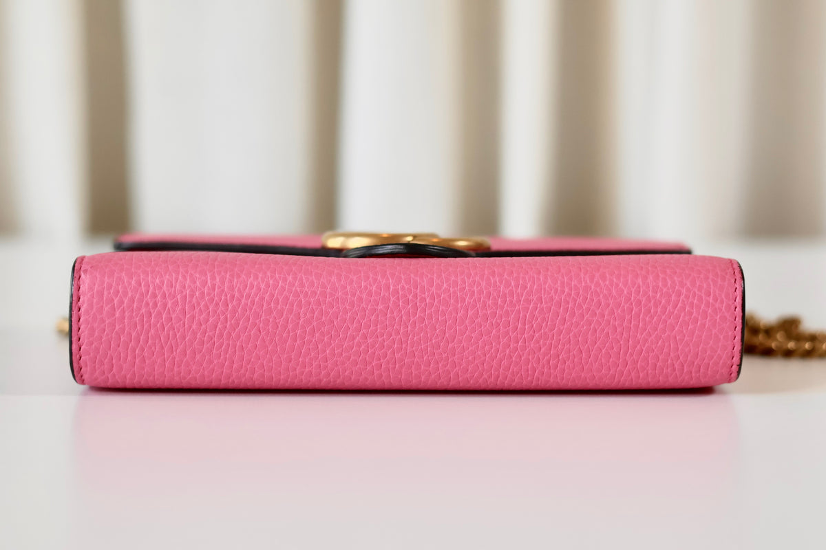 Gucci Marmont Wallet On Chain Pink