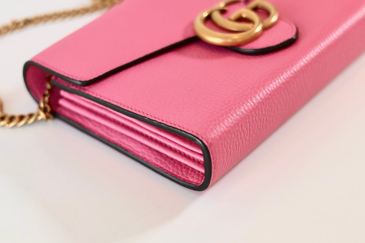 Gucci Marmont Wallet On Chain Pink