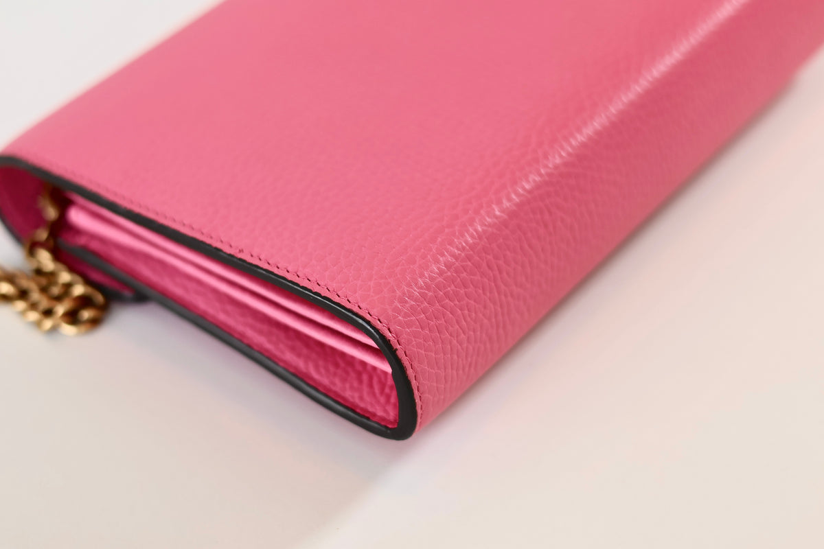 Gucci Marmont Wallet On Chain Pink