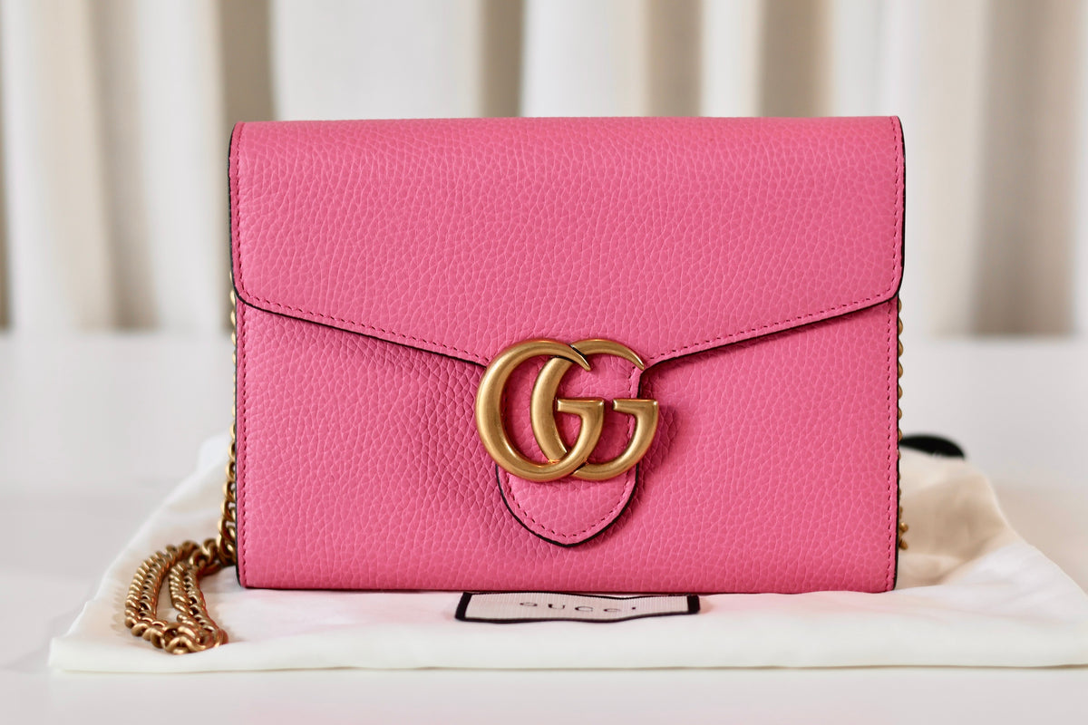 Gucci Marmont Wallet On Chain Pink