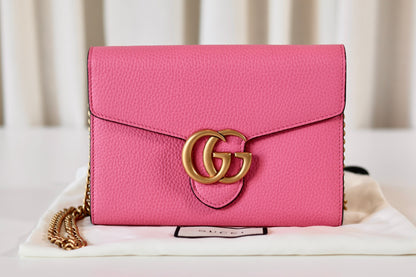 Gucci Marmont Wallet On Chain Pink