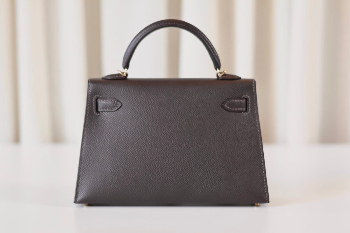 Hermes mini Kelly Bai Brun