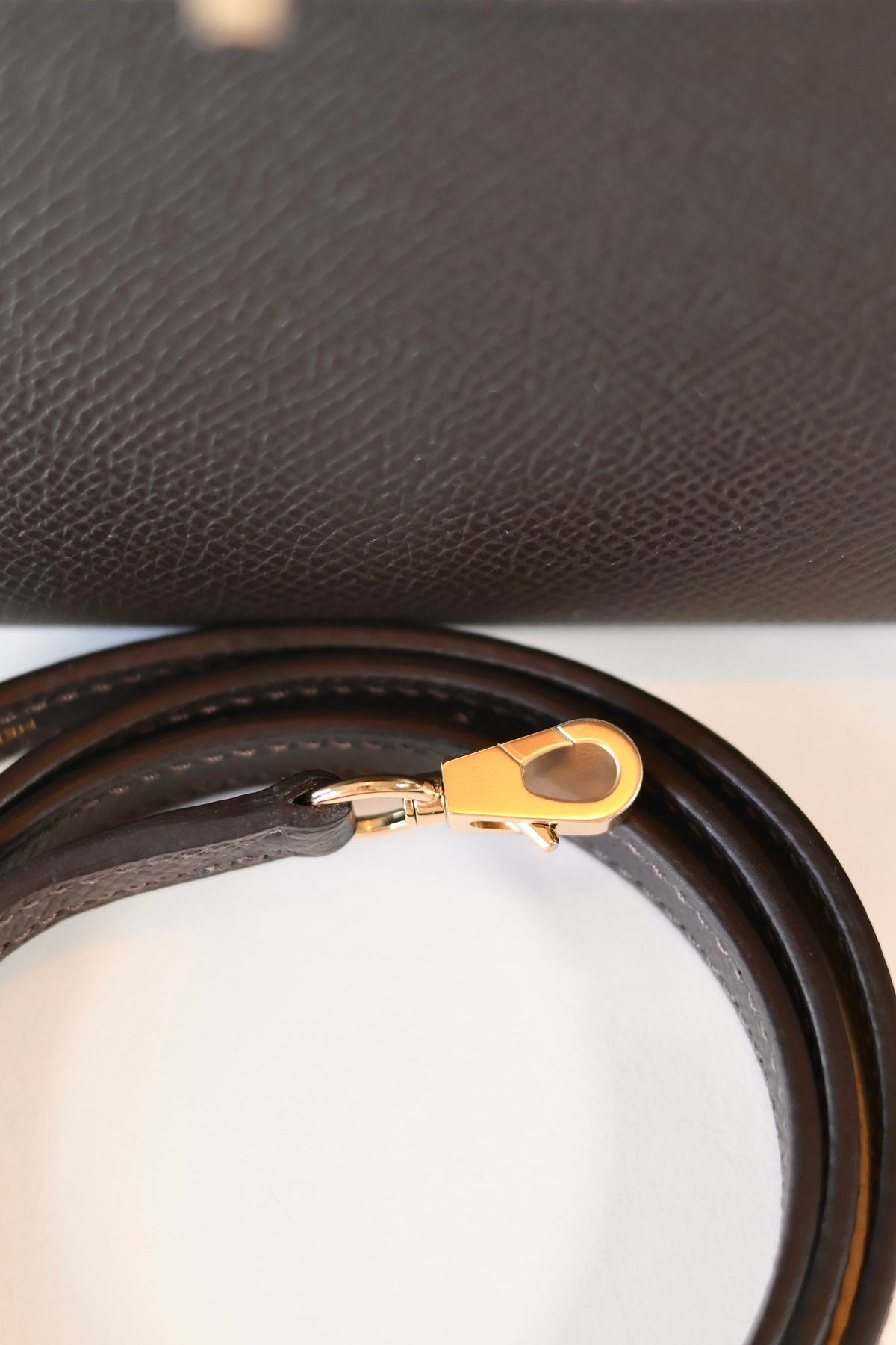 Hermes mini Kelly Bai Brun