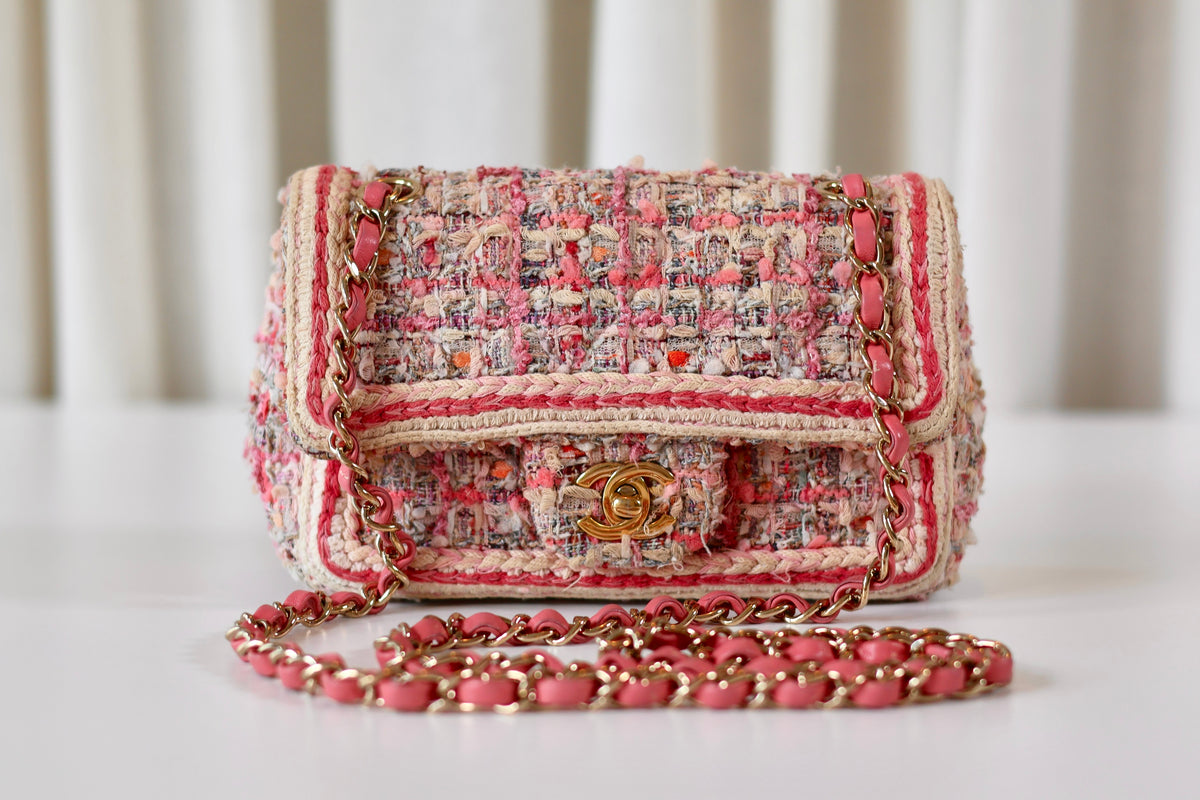 Chanel Tweed Rectangular Pink