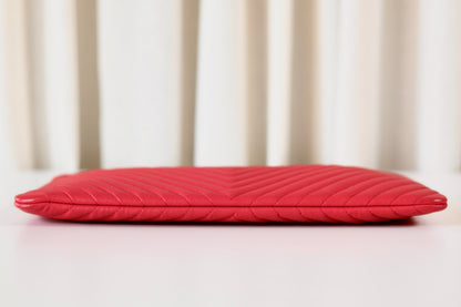 Chanel Chevron Clutch Pink
