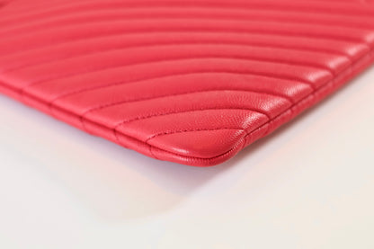 Chanel Chevron Clutch Pink