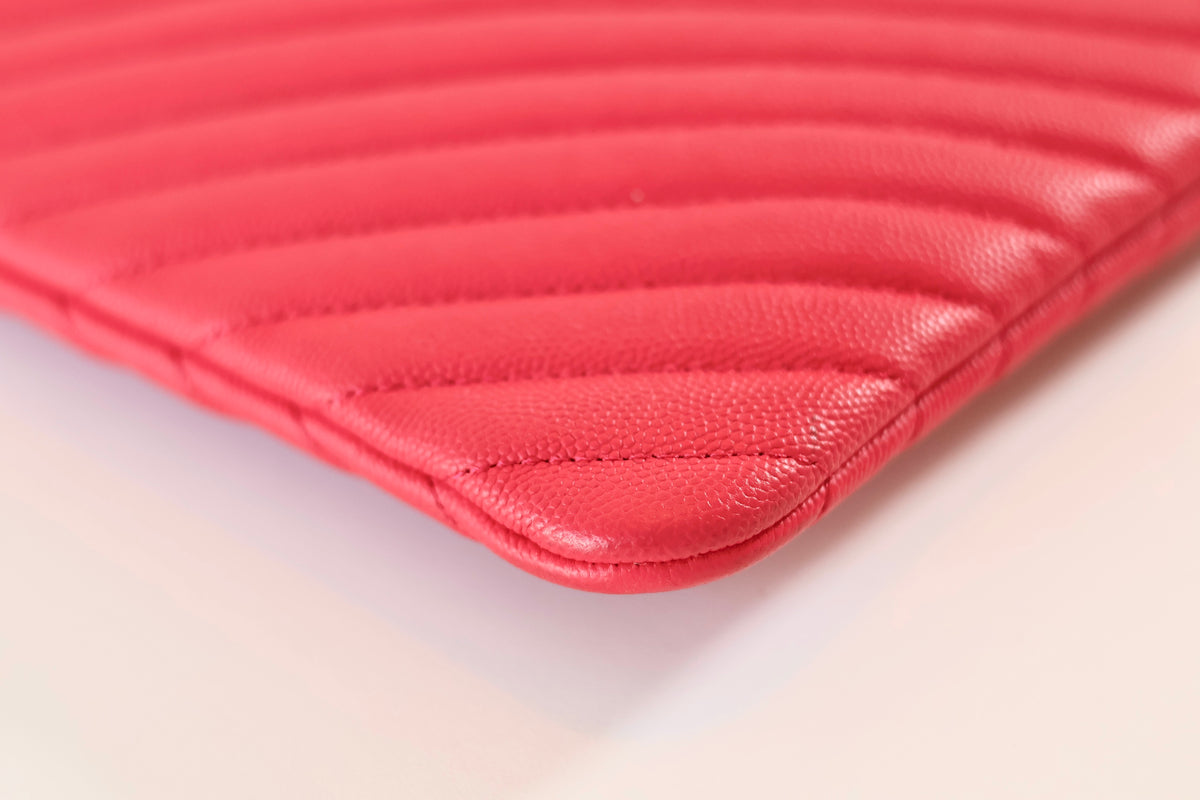 Chanel Chevron Clutch Pink