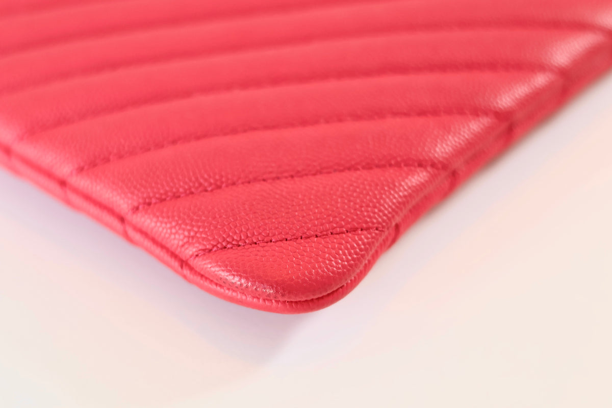 Chanel Chevron Clutch Pink